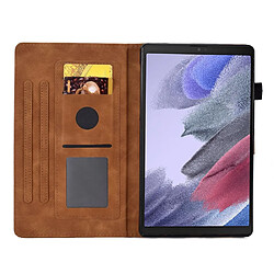 Etui en PU motif, anti-chute avec support et porte-cartes pour votre Samsung Galaxy Tab A7 Lite 8.7-pouces - marron