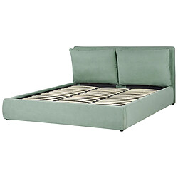 Beliani Lit double avec coffre en velours 180 x 200 cm vert BAJONNA pas cher