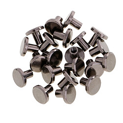 20 Ensembles 8mm Rivets Ronds Vis Goujons Chicago Vis Cuir Artisanat Noir pas cher