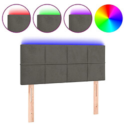 Maison Chic Tête de lit moderne à LED lumineuse pour chambre - Décoration de lit Gris foncé 80x5x78/88 cm Velours -MN86703