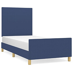 Maison Chic Lit adulte - Cadre Structure de lit avec tête de lit Contemporain Bleu 100 x 200 cm Tissu -MN16796