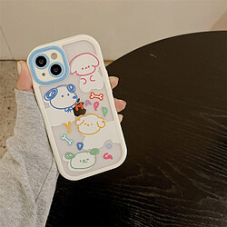 GUPBOO Étui pour iPhone12 Graffiti os mignon chien créatif étui pour téléphone portable en silicone