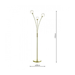 Avis Luminaire Center Lampadaire Avari Laiton satiné,verre givré 3 ampoules 152cm