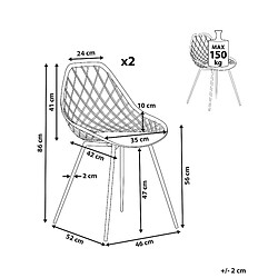 Avis Beliani Chaise de salle à manger Set de 2 Gris clair CANTON