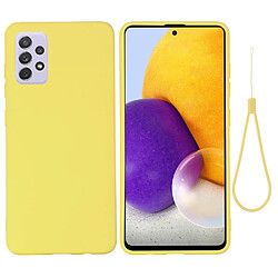 Coque en silicone anti-rayures avec sangle jaune pour votre Samsung Galaxy A73 5G