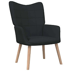 Maison Chic Chaise de relaxation | Fauteuil relax avec tabouret Noir Tissu -GKD42589