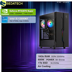 Sedatech PC Gamer • Intel i5-12600KF • RTX4070 Super • 16Go RAM • 1To SSD M.2 • sans OS