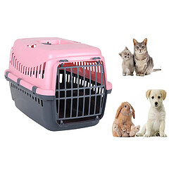 Lot de 2 PANIERS DE TRANSPORT CAISSE DE TRANSPORT CAGE DE TRANSPORT CHIENS ET CHATS GIPSY ROSE 45X30X30CM+Dogi