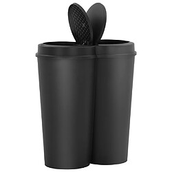 vidaXL Poubelle double à ordures Noir 50 L