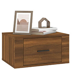 Avis vidaXL Table de chevet murale Chêne marron 50x36x25 cm