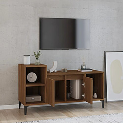 Avis Maison Chic Meuble TV scandinave - Banc TV pour salon Chêne marron 100x35x55 cm Bois d'ingénierie -MN47760