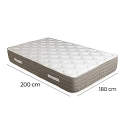 Visiodirect Matelas KIAN 180x200 cm à ressorts ensachés, en mousse haute densité, indépendance du couchage, face été/hiver, épaisseur 26cm