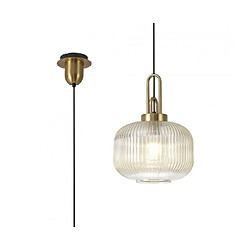 Luminaire Center Suspension design 1 ampoule Champagne,Laiton doré