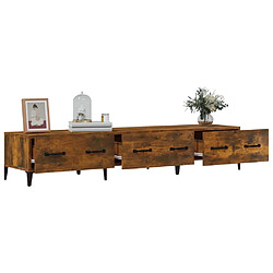 Acheter Maison Chic Meuble TV scandinave - Banc TV pour salon Chêne fumé 150x34,5x30 cm Bois d'ingénierie -MN20395