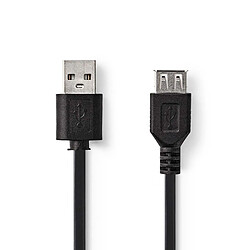 NEDIS Câble USB 2.0 A Mâle - A Femelle 2,0 m Noir