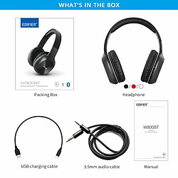 Casque Sans Fil D'Origine Edifier W800Bt Bluetooth 4.0 Écouteur De Musique Stéréo Avec Micro Pour Iphone Smartphone Rouge