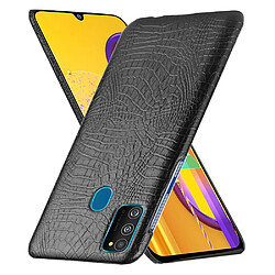 Wewoo Coque Rigide Pour Galaxy M30s Crocodile antichoc Texture PC + Etui PU Noir