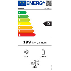 Réfrigérateur combiné 60cm 321l inox - KG36NXIDF - SIEMENS