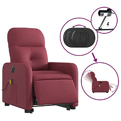 Acheter vidaXL Fauteuil inclinable de massage électrique Rouge bordeaux Tissu