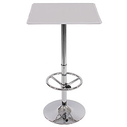 Mendler Table de bar / table haute Chicago, avec repose-pied, 63x63x110cm ~ blanc 