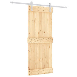 vidaXL Porte coulissante et kit de quincaillerie 85x210 cm pin massif