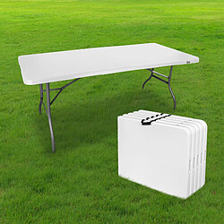 SkyLantern Lot de 5 Tables de Jardin Pliantes 180x74 cm Blanc