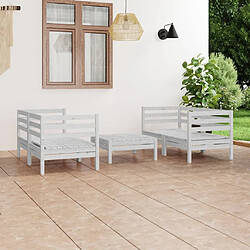 Maison Chic Ensemble de salle à manger de jardin 5 pcs,Table et chaises d'extérieur blanc bois de pin massif -GKD786025