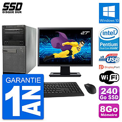 PC Tour Dell 3020 Ecran 27" Intel G3220 RAM 8Go SSD 240Go Windows 10 Wifi - Occasion