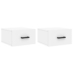 vidaXL Tables de chevet murales 2 pcs blanc 35x35x20 cm