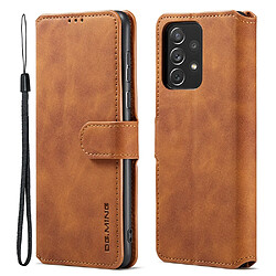 Etui en PU DG.MING style rétro, antichoc, fermoir magnétique avec support marron pour votre Samsung Galaxy A73 5G