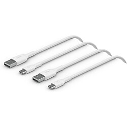 Belkin USB-A to USB-C PVC White 1m Twin Pack