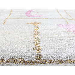 Avis Vente-Unique Tapis enfant marelle - 100 x 150 cm - beige, rose et lurex doré - FUNNY