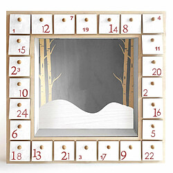 Graines Creatives Calendrier de l'Avent carré en bois 32 x 32 cm