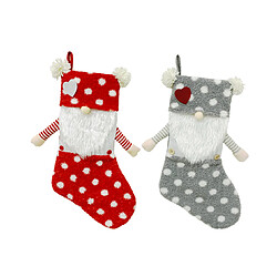 C261 2pcs Christmas Old Homme Chaussettes Sacs-cadeaux Pendentif Pendentif Pendentif Décoration de Noël Sac Cadeau Pendentif