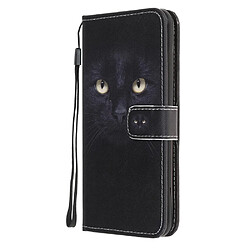 Etui en PU texture croisée à motifs avec support et sangle yeux de chat pour votre Apple iPhone XR 6.1 pouces