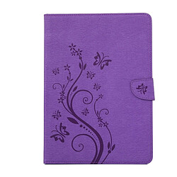 Wewoo Housse Étui Violet pour Samsung Galaxy Tab A 8.0 / T350 fleurs pressées motif de papillon flip horizontal en cuir PU avec boucle magnétique et titulaire fentes cartes porte-monnaie