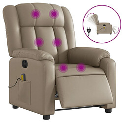 vidaXL Fauteuil de massage inclinable électrique cappuccino similicuir