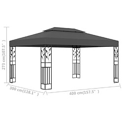 Maison Chic Tonnelle | Pergola avec double toit 3x4 m Anthracite -GKD95330 pas cher