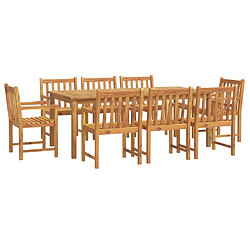 Maison Chic Ensemble de salle à manger de jardin 9 pcs,Table et chaises d'extérieur pour relax bois d'acacia solide -GKD922165