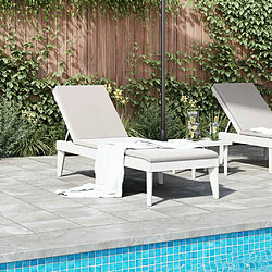 Avis Maison Chic Chaise longue de jardin| Bain de soleil Relax | Transat blanc 186x60x29 cm PP -GKD83719