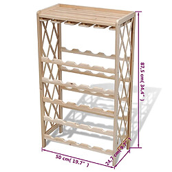 Avis vidaXL Casier à bouteilles pour 25 bouteilles Bois de sapin solide