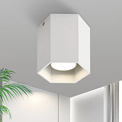 NETTLIFE Spots en saillie plafonnier blanc : moderne GU10 en aluminium lampe de couloir pour salle à manger sans ampoule