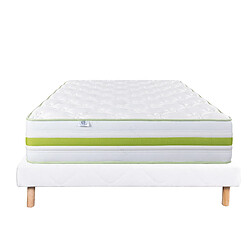 LUXURY LITERIE Ensemble matelas Rêverie 160x200 cm + sommier blanc ep 13cm