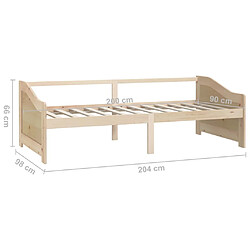 vidaXL Lit de repos 3 places sans matelas 90x200 cm pas cher