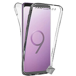 Htdmobiles Coque silicone gel fine 360 integrale pour Samsung Galaxy S9 + film ecran - TRANSPARENT