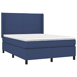 Avis Maison Chic Lit adulte- Lit + matelas,Sommier à lattes de lit avec matelas Bleu 140x190 cm Tissu -GKD25646