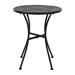 Table Bistro Ronde Noire en Acier Ajouré 600 mm - Bolero