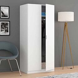 Dansmamaison Armoire 2 portes battantes Blanc - LUCIA