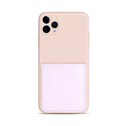 Coque en silicone souple avec porte-carte rose pour votre Apple iPhone 11 Pro Max 6.5 pouces