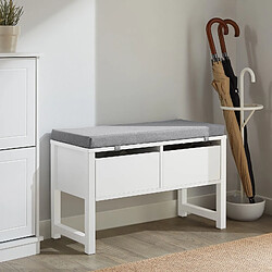 SoBuy FSR88-W Banc de Rangement avec Coussin Rembourré Meuble Bas Entrée Commode à Chaussure Banquette Confortable ave